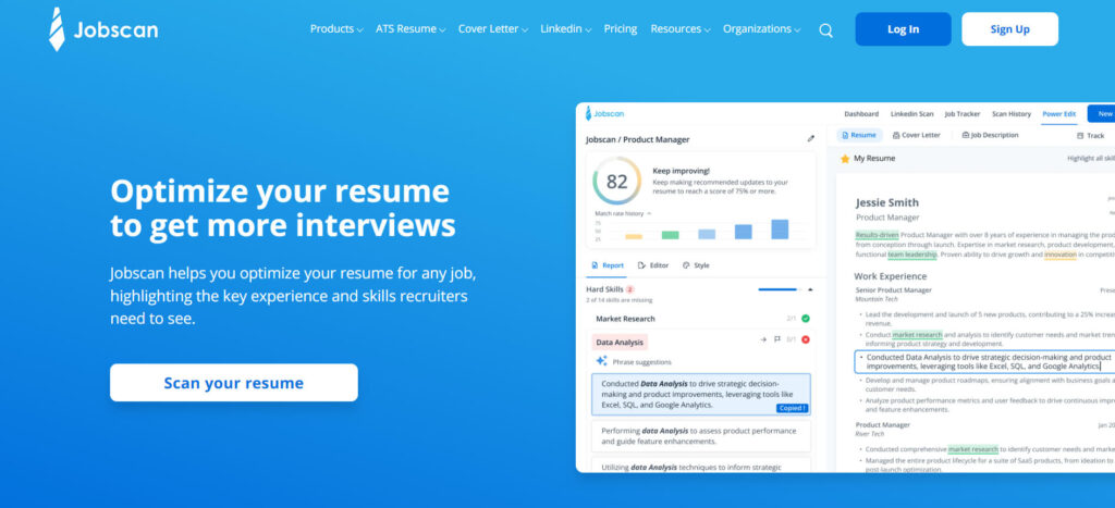 jobscan Best AI Tools For Job Seekers