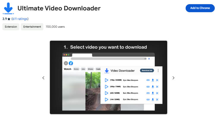 Ultimate Video Downloader Extension