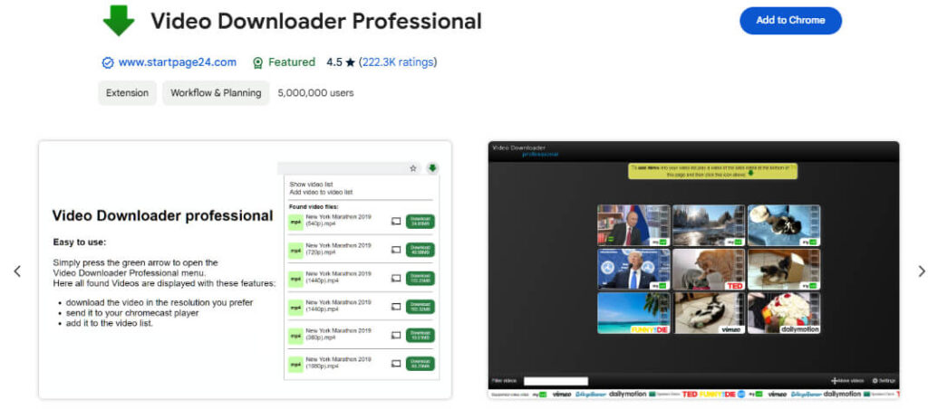 Video Downloader Professional Extension