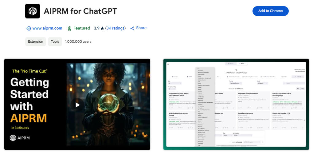 AIPRM for ChatGPT Chrome Extention