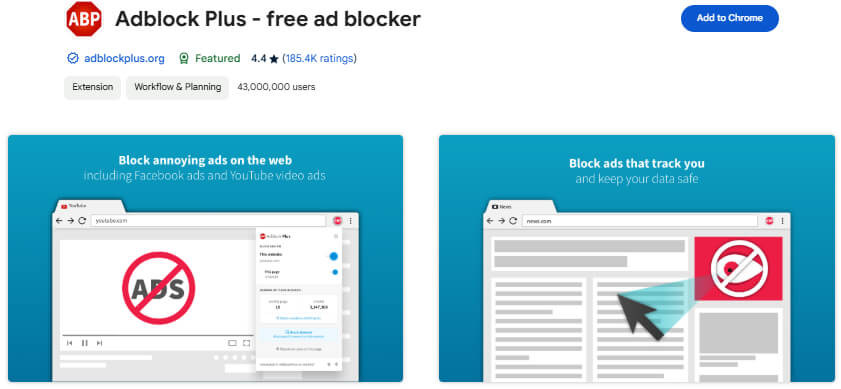 Adblock Plus chrome extension