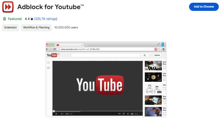 Adblock for Youtube chrome extension