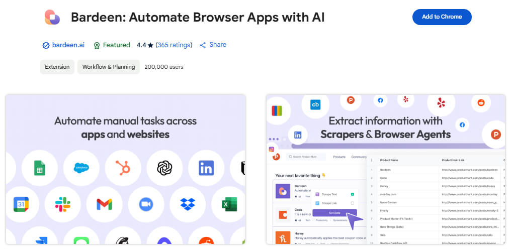 Bardeen Automate Browser Apps with AI Chrome Extention