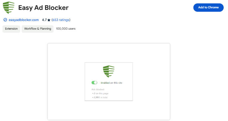 Easy Ad Blockerchrome extension