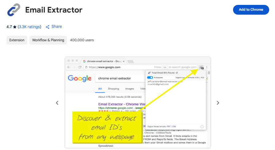 Email Extractor Chrome Extension