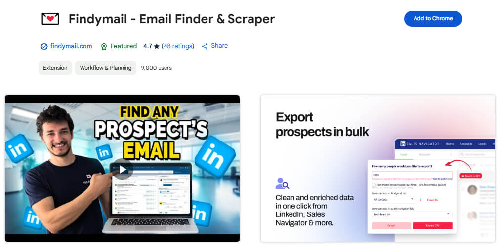 Findymail Chrome Extension