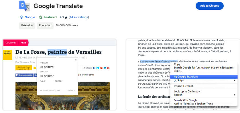 Google Translate  Chrome Extension