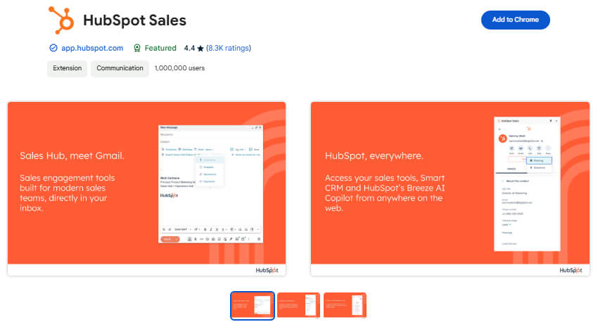 HubSpot Sales Gmail tracker chrome extension