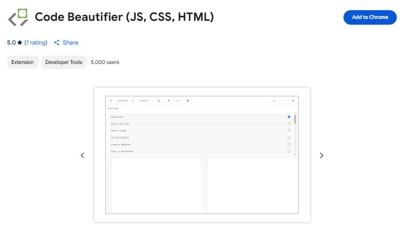 Code Beautifier Web Developer Extension For Chrome