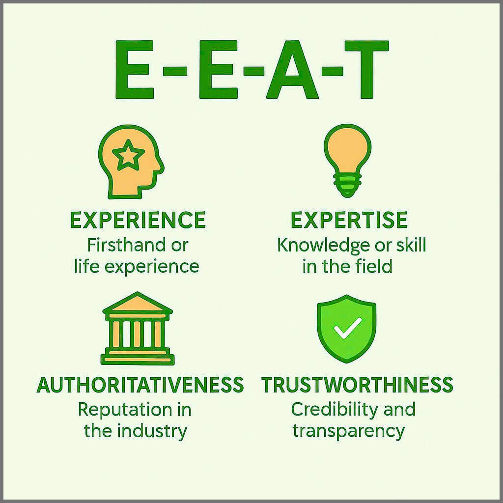 Experience, Expertise, Authoritativeness, Trustworthiness EEAT