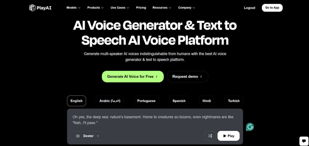 Play.ht Best Free AI Voice Generators