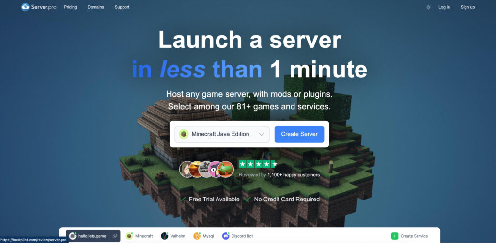 ServerPro free vps minecraft server