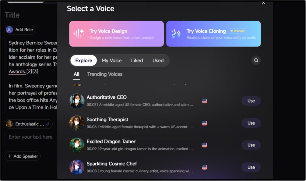 Create-speech mureka ai