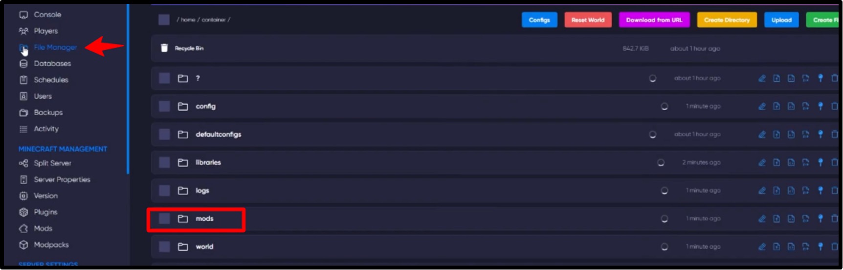 Mod-setting-in-server