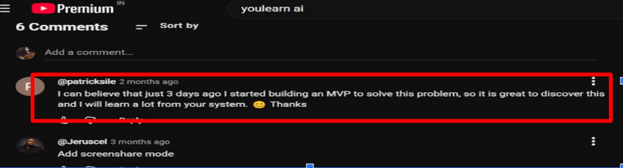 YouLearn-AI-YouTube-comment