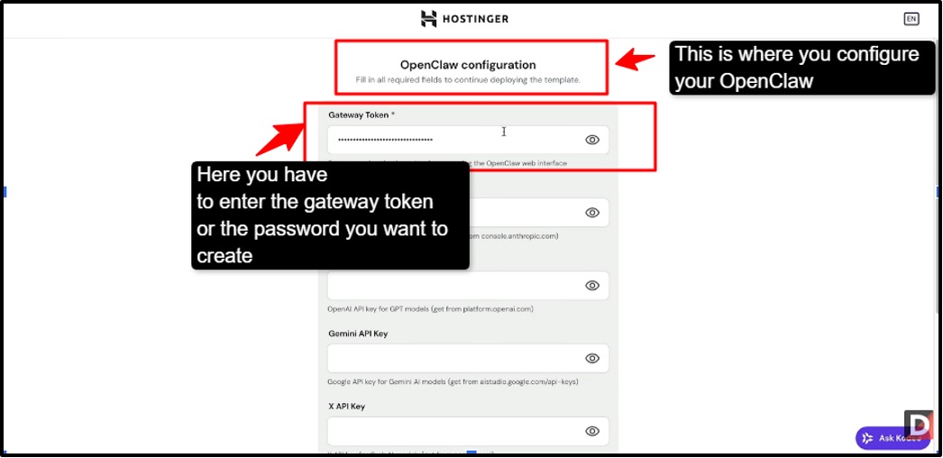 Hostinger-Openclaw-confriguration