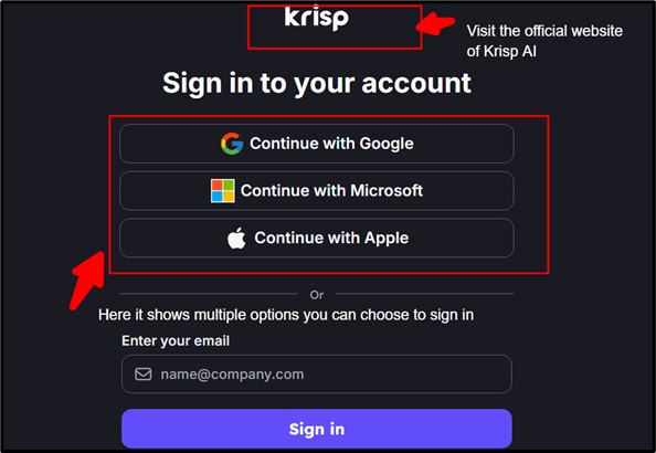 Step-by-step-how-to-login-Krisp-AI