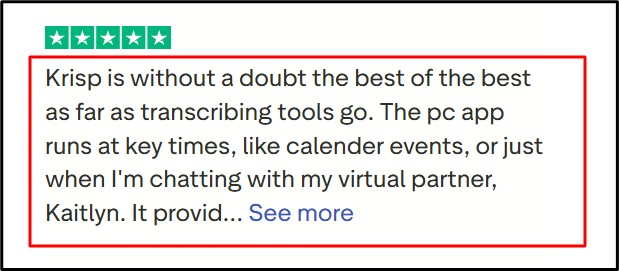 Trustpilot-krisp-AI-review