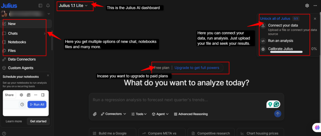 Open the dashboard, this is where your data analysis 