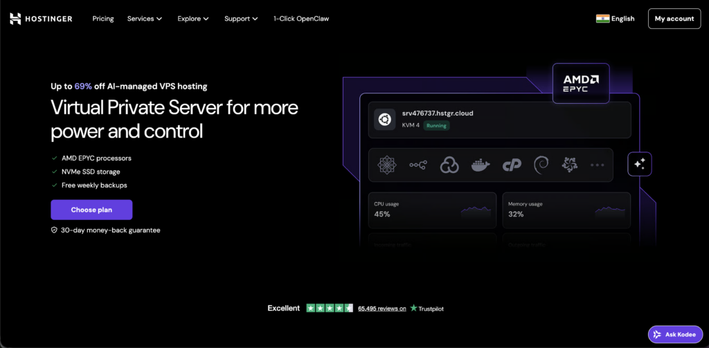 Hostinger VPS for more power and control