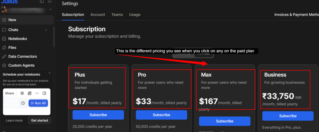 hidden billing or confusion in pricing