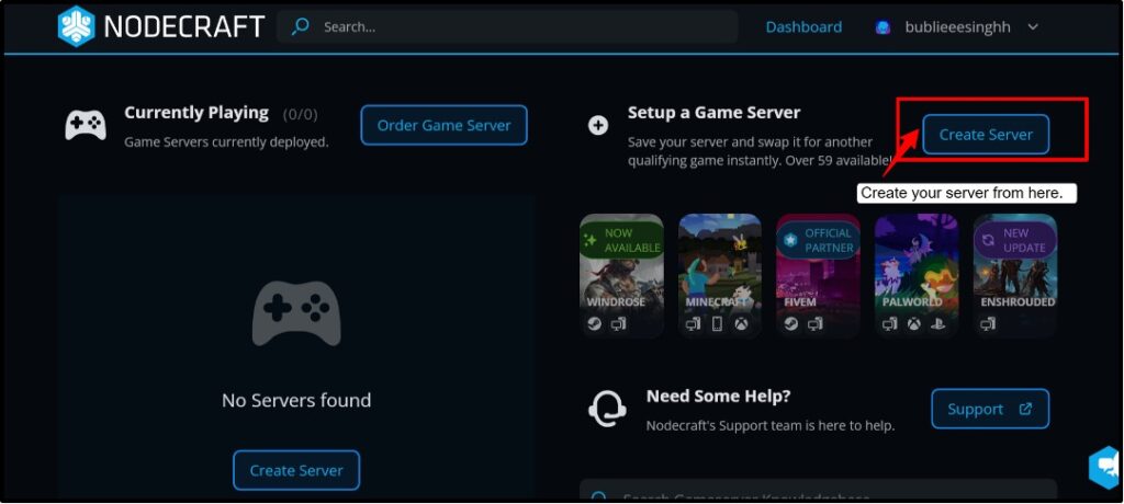 Nodecraft-dashboard-create-serve