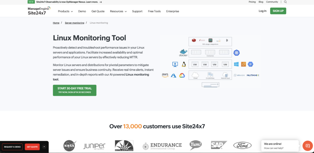 Site24x7-best-linux-monitoring-tools
