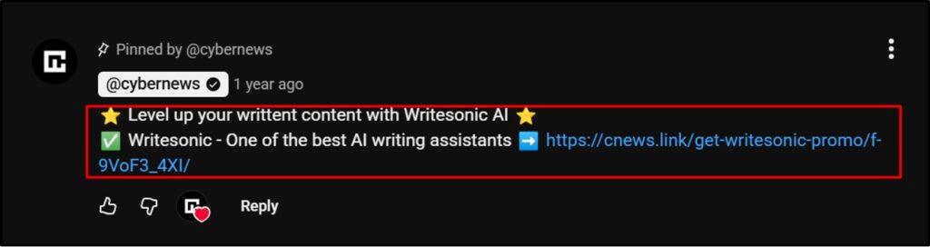 YouTube-coment-writesonic.
