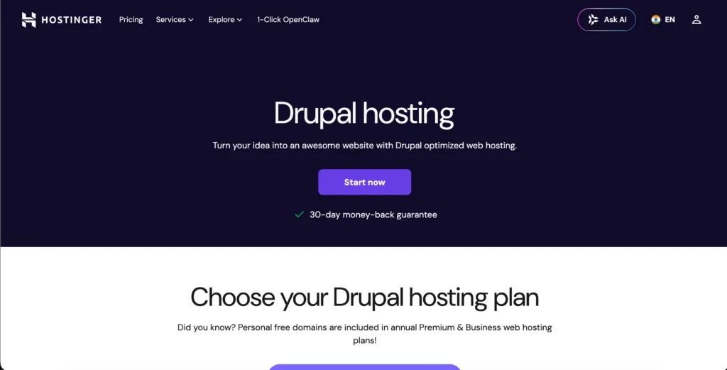 Hostinger drupal hosting 