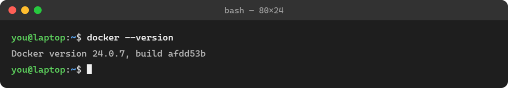 On Windows, you can use Command Prompt, PowerShell, or the terminal inside Docker Desktop. On Mac or Linux, use your regular terminal app. 