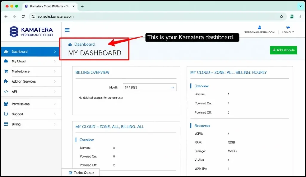 Access-your-dashboard-kamatera