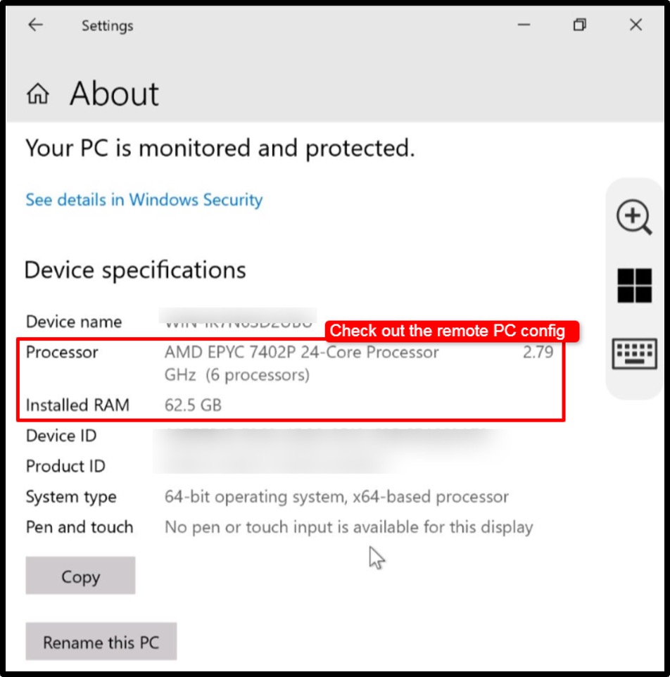 Now-see-the-remote-server-hardware-details
